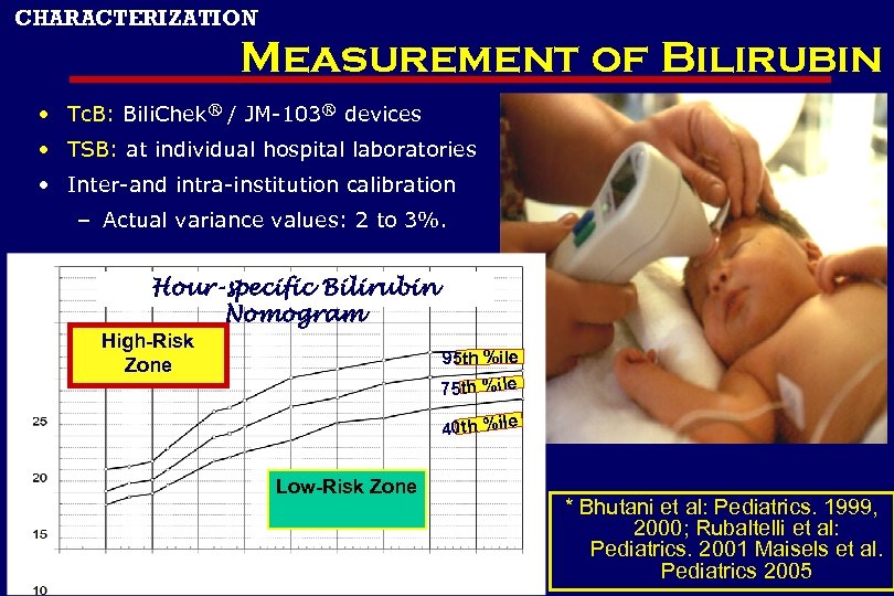 CHARACTERIZATION Measurement of Bilirubin • Tc. B: Bili. Chek® / JM-103® devices • TSB: