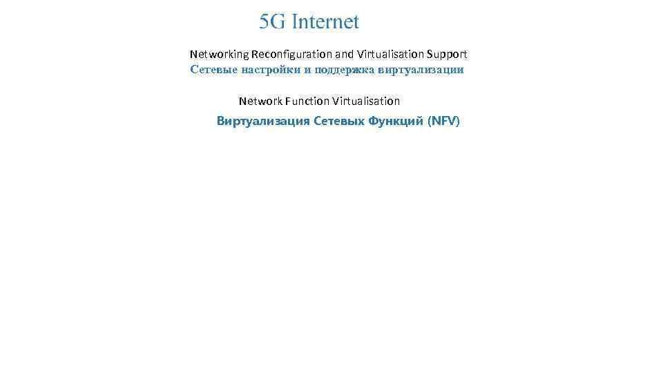 Networking Reconfiguration and Virtualisation Support Сетевые настройки и поддержка виртуализации Network Function Virtualisation Виртуализация