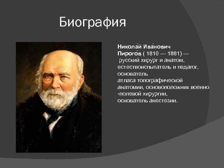 Пирогов основатель топографической анатомии