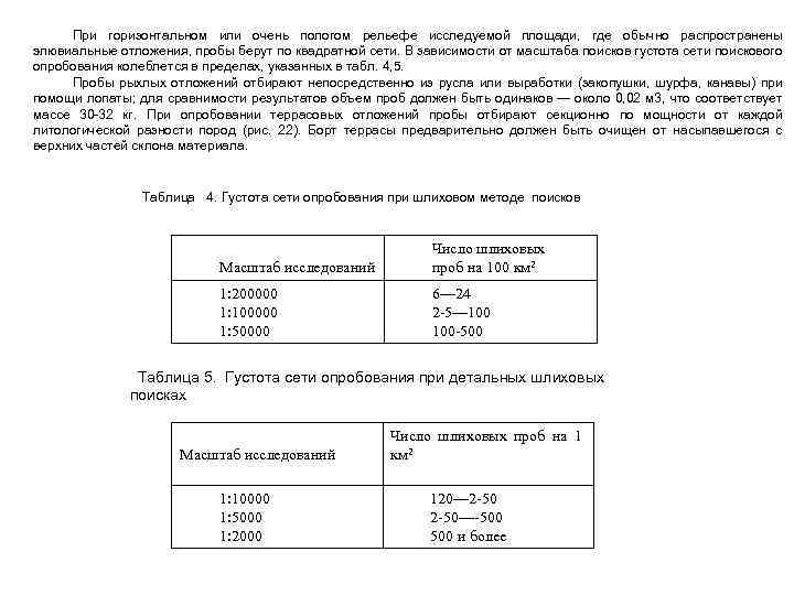 При горизонтальном или очень пологом рельефе исследуемой площади, где обычно распространены элювиальные отложения, пробы