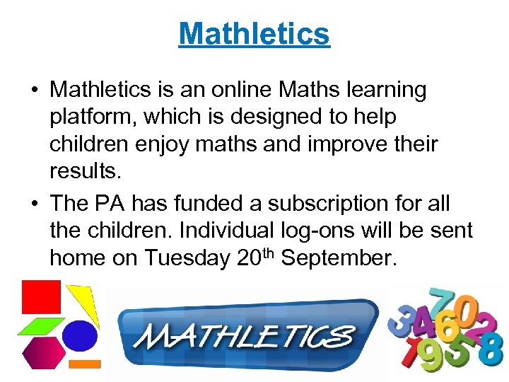 Mathletics • Mathletics is an online Maths learning platform, which is designed to help