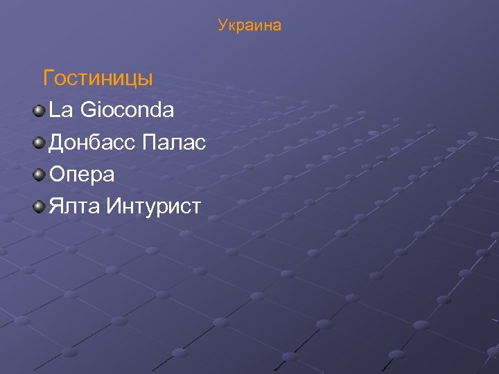 Украина Гостиницы La Gioconda Донбасс Палас Опера Ялта Интурист 