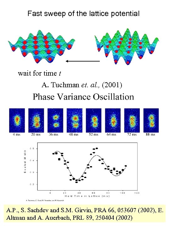 Fast sweep of the lattice potential wait for time t A. Tuchman et. al.