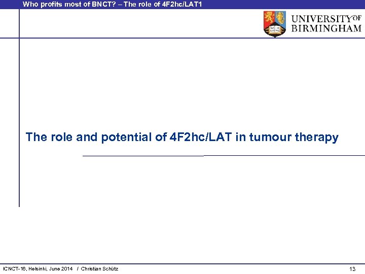 Who profits most of BNCT? – The role of 4 F 2 hc/LAT 1