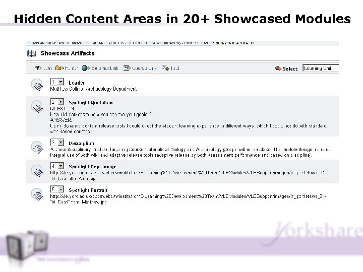 Hidden Content Areas in 20+ Showcased Modules 