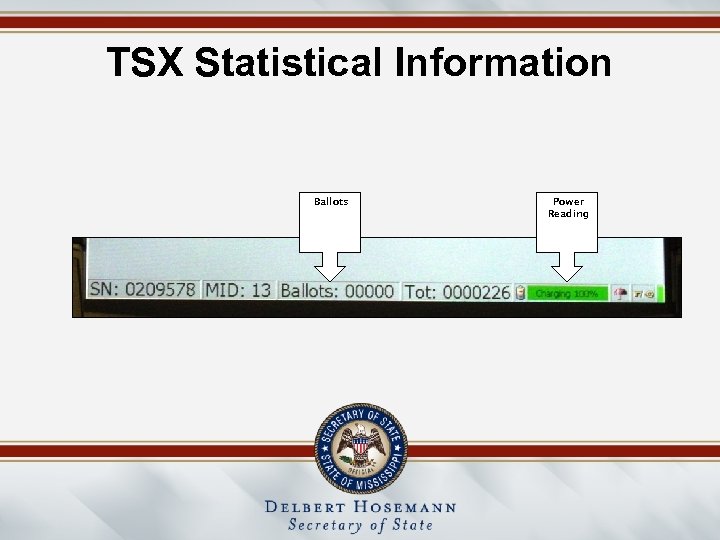 TSX Statistical Information Ballots Power Reading 