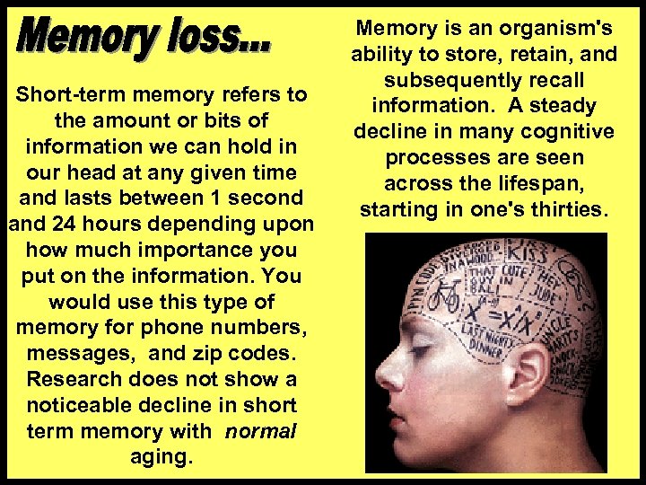 Short-term memory refers to the amount or bits of information we can hold in