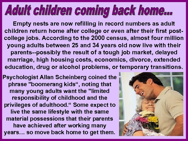 Empty nests are now refilling in record numbers as adult children return home after