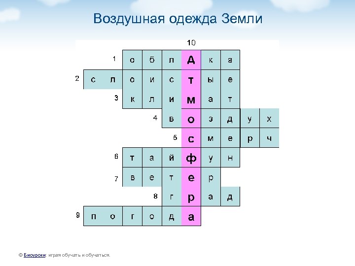 Воздушная одежда Земли © Биоуроки: играя обучать и обучаться. 
