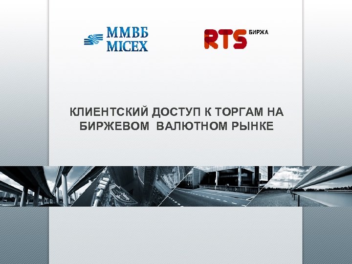 КЛИЕНТСКИЙ ДОСТУП К ТОРГАМ НА БИРЖЕВОМ ВАЛЮТНОМ РЫНКЕ 