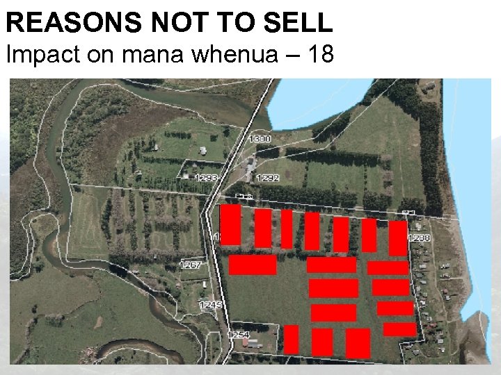 REASONS NOT TO SELL Impact on mana whenua – 18 