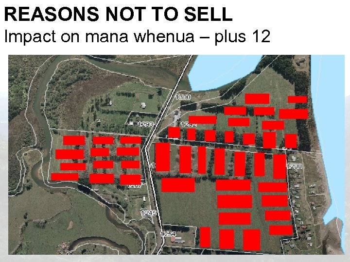 REASONS NOT TO SELL Impact on mana whenua – plus 12 