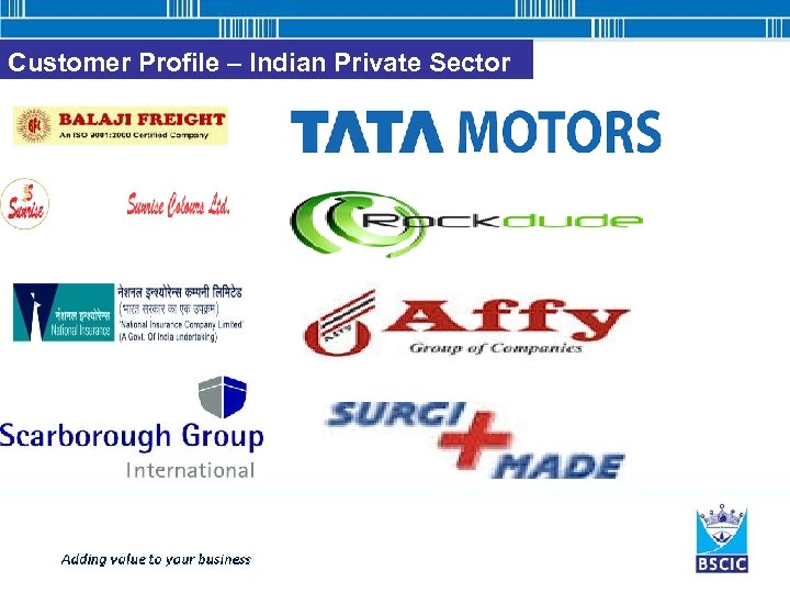 Customer Profile – Indian Private Sector 