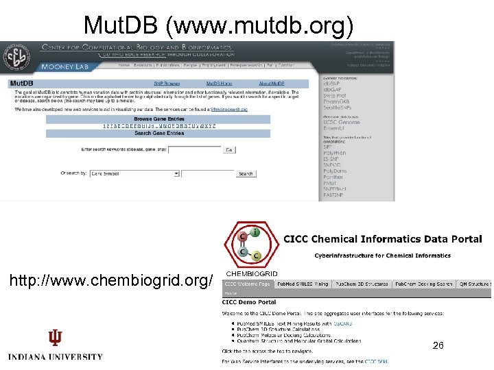 Mut. DB (www. mutdb. org) http: //www. chembiogrid. org/ 26 