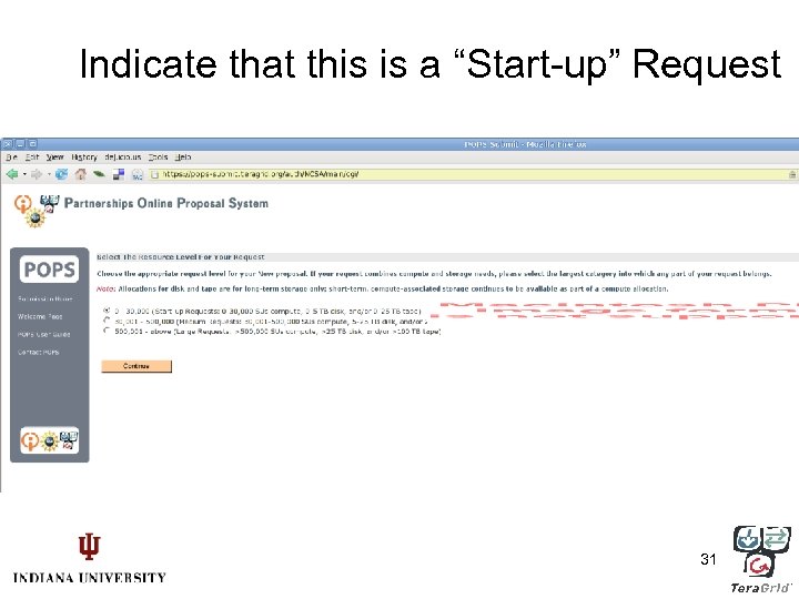 Indicate that this is a “Start-up” Request 31 