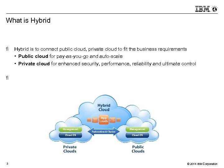 What is Hybrid is to connect public cloud, private cloud to fit the business