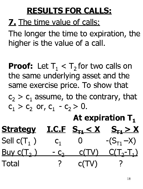 RESULTS FOR CALLS: 7. The time value of calls: The longer the time to