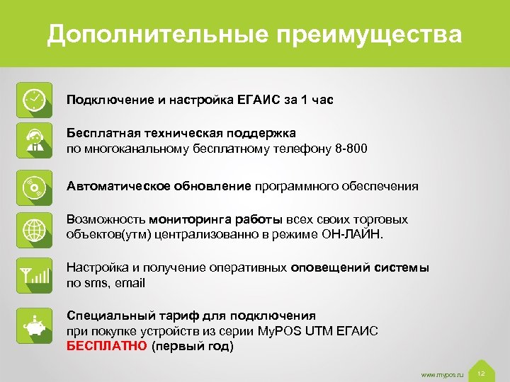 Дополнительные преимущества Подключение и настройка ЕГАИС за 1 час Бесплатная техническая поддержка по многоканальному