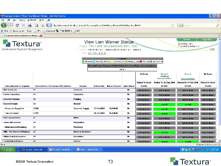 © 2008 Textura Corporation 13 