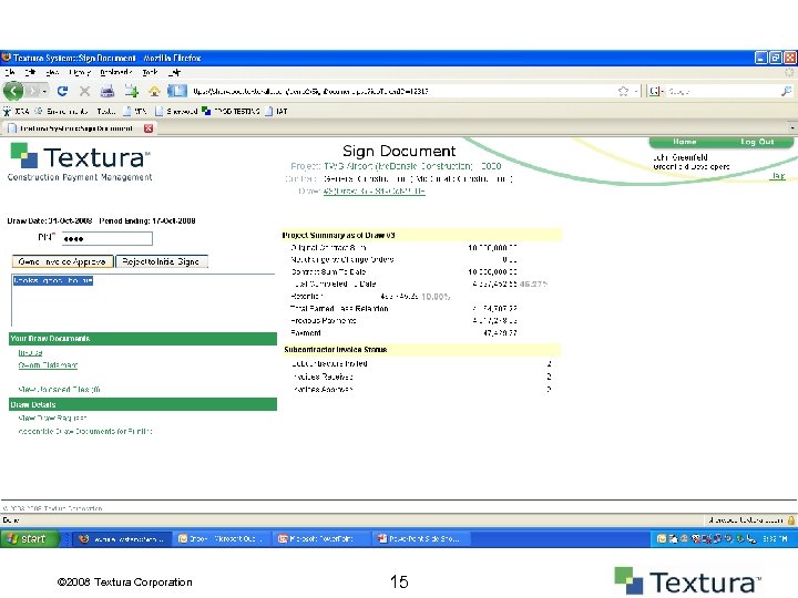 © 2008 Textura Corporation 15 