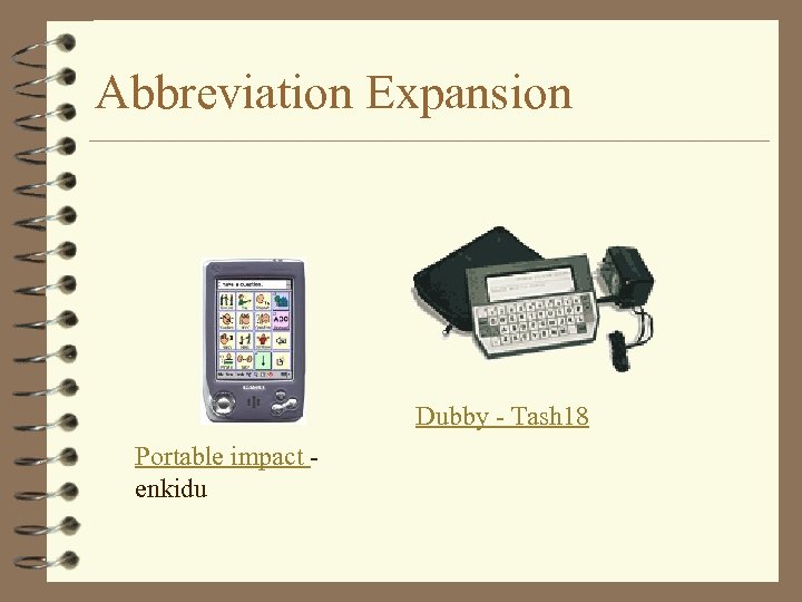Abbreviation Expansion Dubby - Tash 18 Portable impact enkidu 