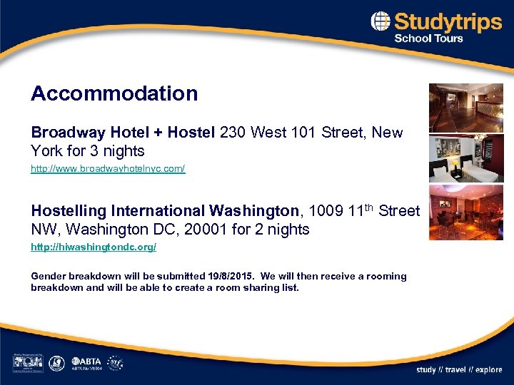 Accommodation Broadway Hotel + Hostel 230 West 101 Street, New York for 3 nights