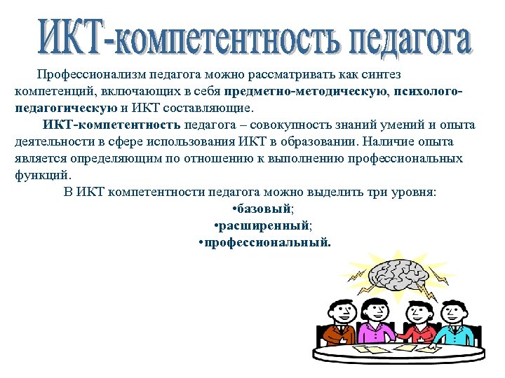  Профессионализм педагога можно рассматривать как синтез компетенций, включающих в себя предметно-методическую, психологопедагогическую и