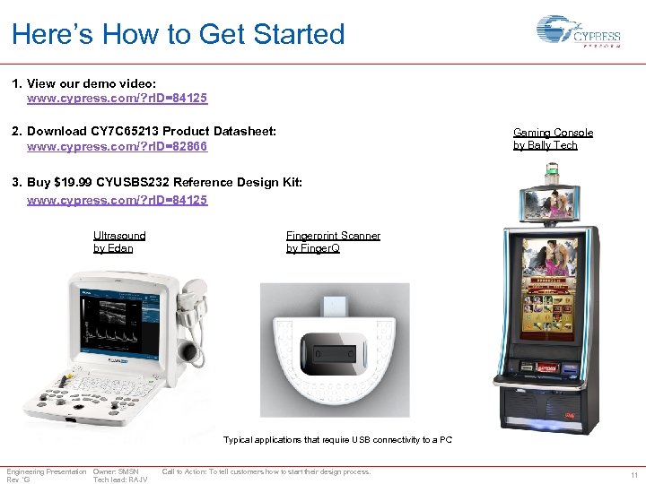 Here’s How to Get Started 1. View our demo video: www. cypress. com/? r.