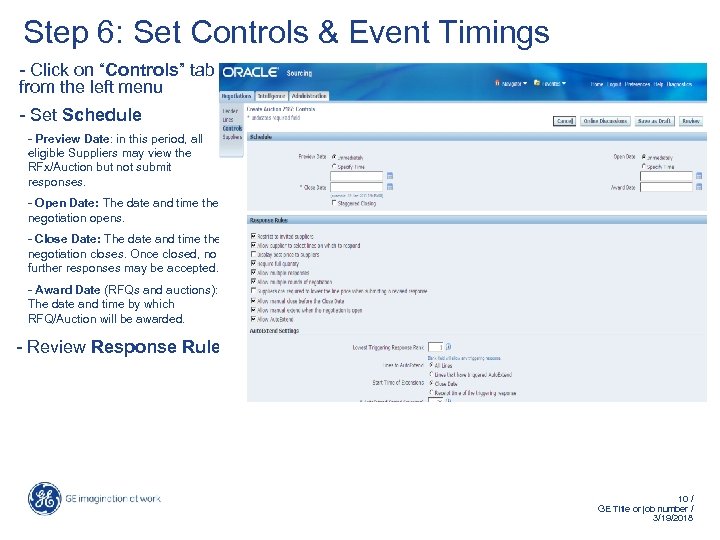 Step 6: Set Controls & Event Timings - Click on “Controls” tab from the