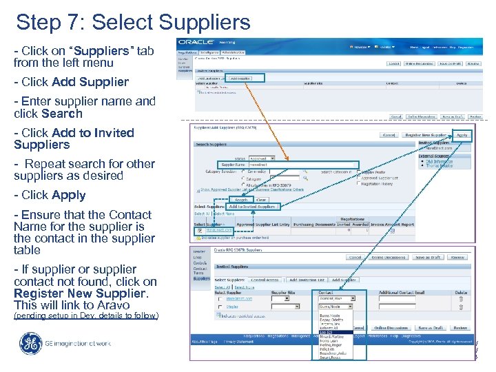 Step 7: Select Suppliers - Click on “Suppliers” tab from the left menu -