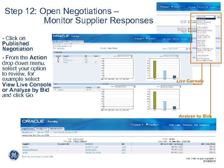 Step 12: Open Negotiations – Monitor Supplier Responses - Click on Published Negotiation -