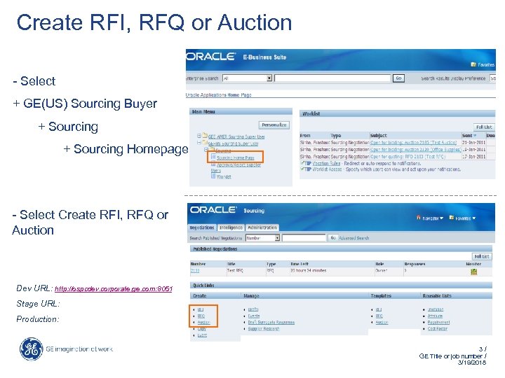 Create RFI, RFQ or Auction - Select + GE(US) Sourcing Buyer + Sourcing Homepage