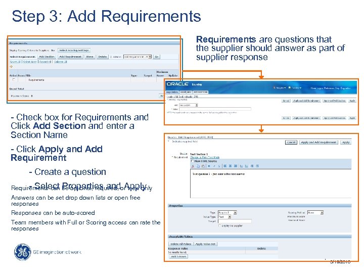 Step 3: Add Requirements are questions that the supplier should answer as part of