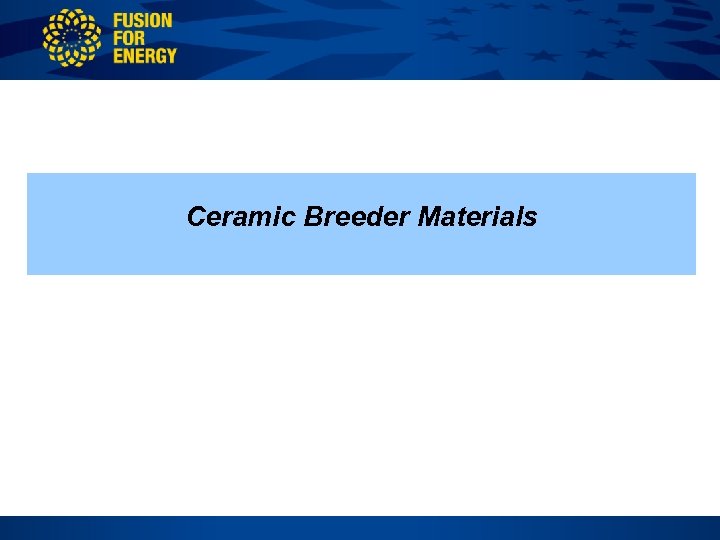 Ceramic Breeder Materials 