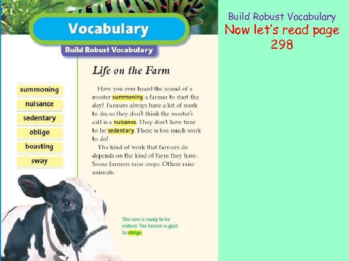 Build Robust Vocabulary Now let’s read page 298 