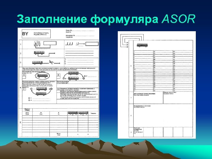 Заполнение формуляра ASOR 