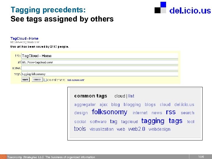 Tagging precedents: See tags assigned by others Taxonomy Strategies LLC The business of organized
