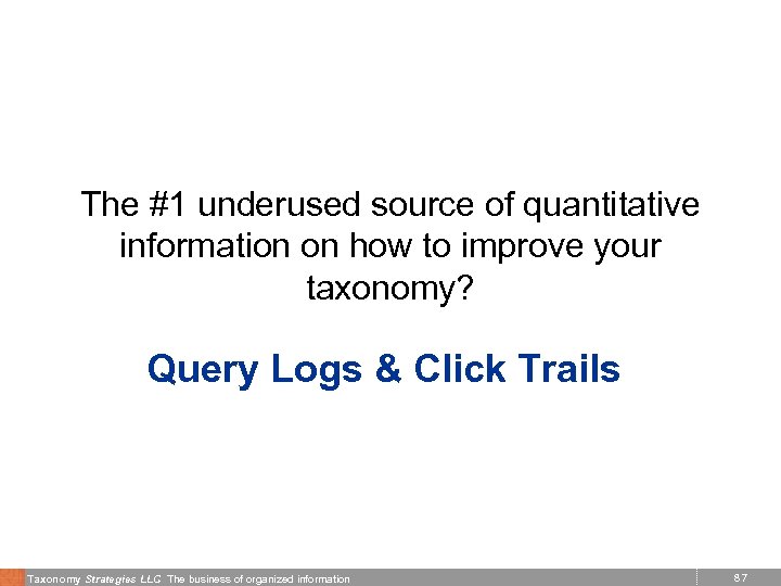 The #1 underused source of quantitative information on how to improve your taxonomy? Query