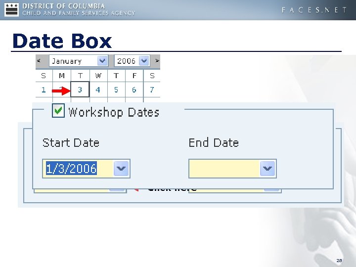Date Box Click here 28 