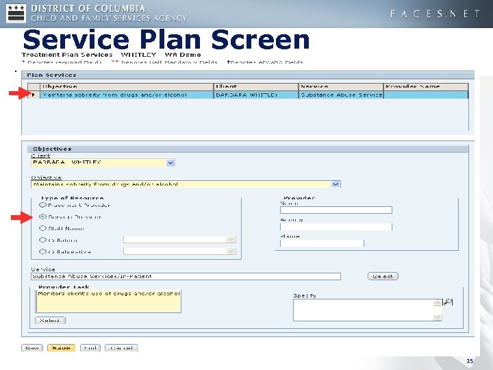 Service Plan Screen 35 