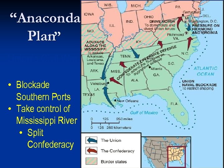 “Anaconda Plan” Union’s Civil War Strategy: • Blockade Southern Ports • Take control of