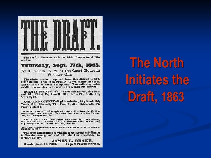 The North Initiates the Draft, 1863 
