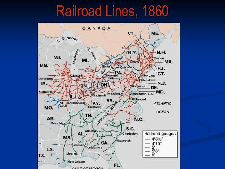 Railroad Lines, 1860 