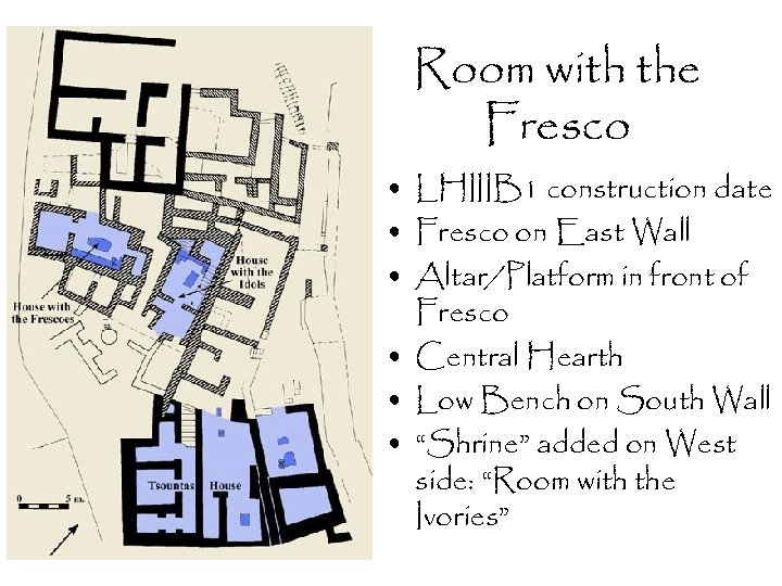 Room with the Fresco • LHIIIB 1 construction date • Fresco on East Wall