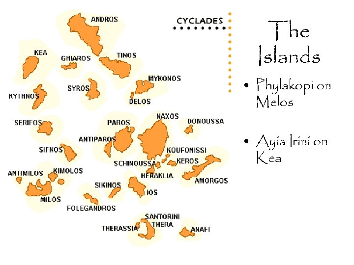 The Islands • Phylakopi on Melos • Ayia Irini on Kea 