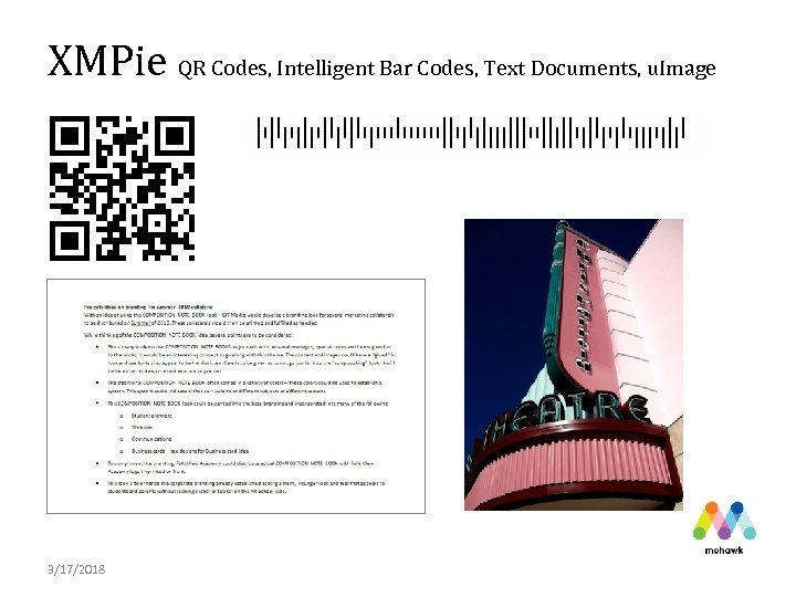 XMPie QR Codes, Intelligent Bar Codes, Text Documents, u. Image 3/17/2018 
