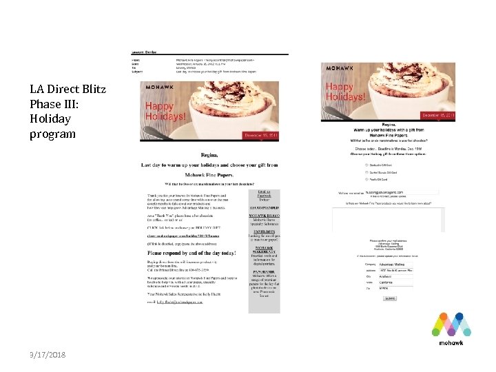 LA Direct Blitz Phase III: Holiday program 3/17/2018 