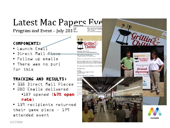 Latest Mac Papers Event Campaign Program and Event – July 2012 COMPONENTS: • Launch
