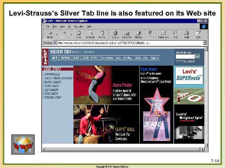 Levi-Strauss’s Silver Tab line is also featured on its Web site 7 -14 Copyright