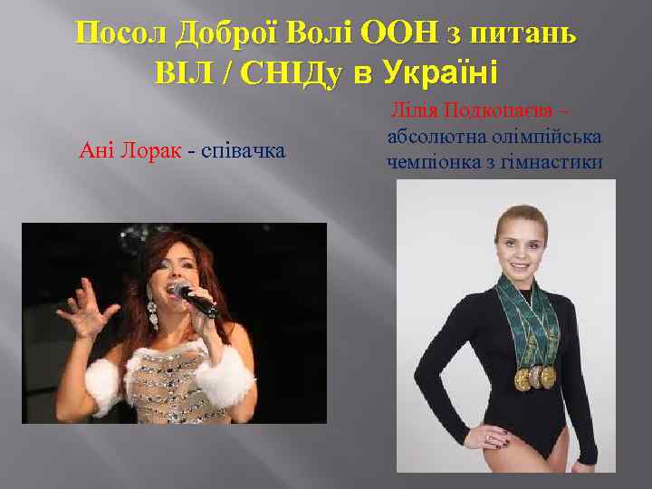 Посол Доброї Волі ООН з питань ВІЛ / СНІДу в Україні Ані Лорак -